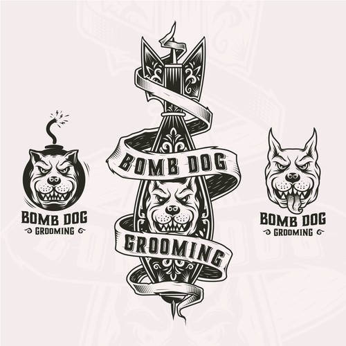 logo pack for bomb dog grooming