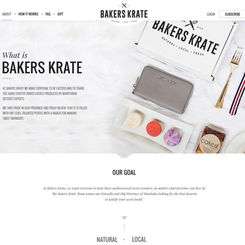 Web page for Bakers Krate