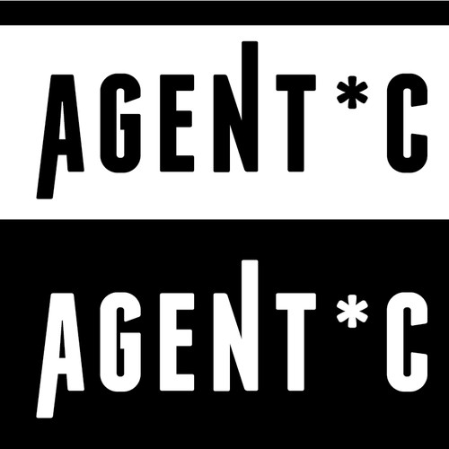 Create a sleek logo for female fronted electronica band, spy movie, sixties, sexy AGENT * C