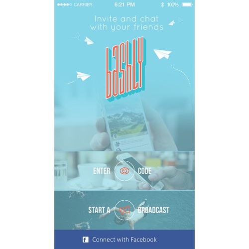 Mobile app flat design for broadcast service to enjoy closed communication.