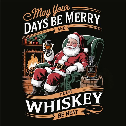 Fun Christmas Graphic for Whiskey Lovers | I Can Design Something Similar For You