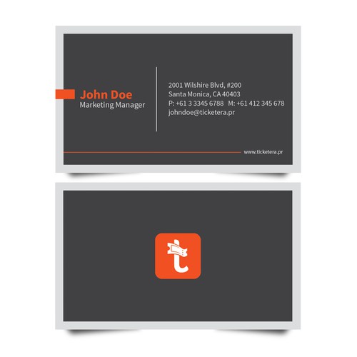 Business Card Design for Ticketera