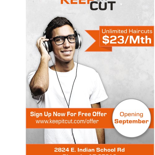 postcard or flyer for Keep It Cut