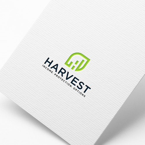 H letter , leaf and diagram value of financial logo concept