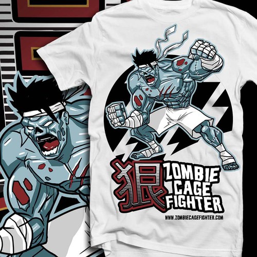 Zombie Cage Fighter T-Shirt Design