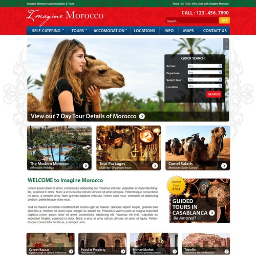 Web Design for a tourism website