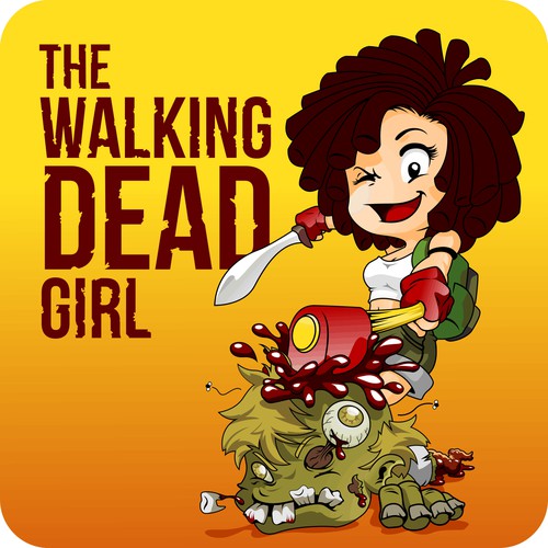 Blend the world of The Walking Dead with a strong female character ina logo for podcast artwork.