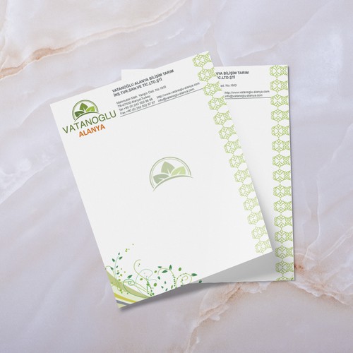 Traditional and modern letterhead for organic vegetables and fruit producer