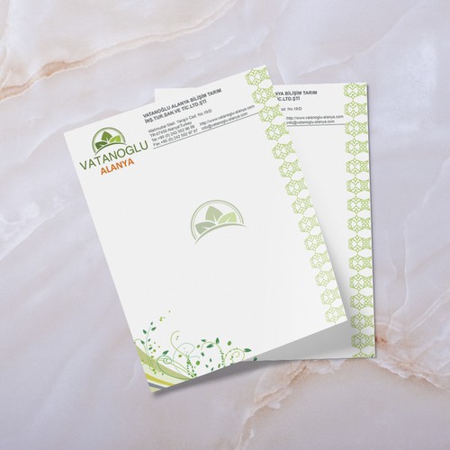 Traditional and modern letterhead for organic vegetables and fruit producer