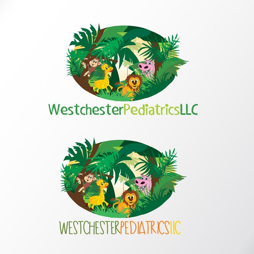 Jungle LOGO theme for a pediatric office located in Miami Florida