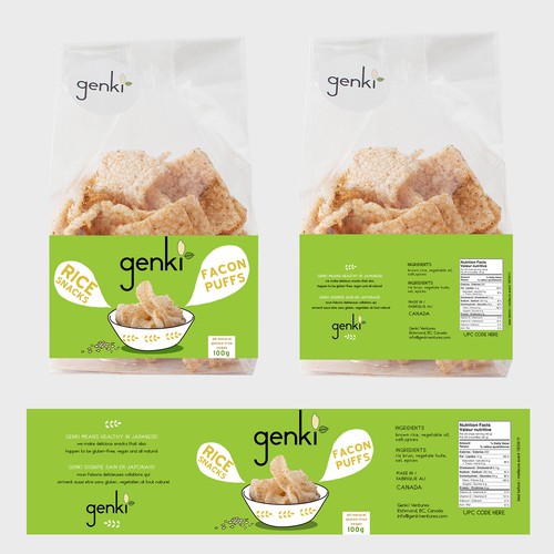 Label Design For Genki Rice Snack
