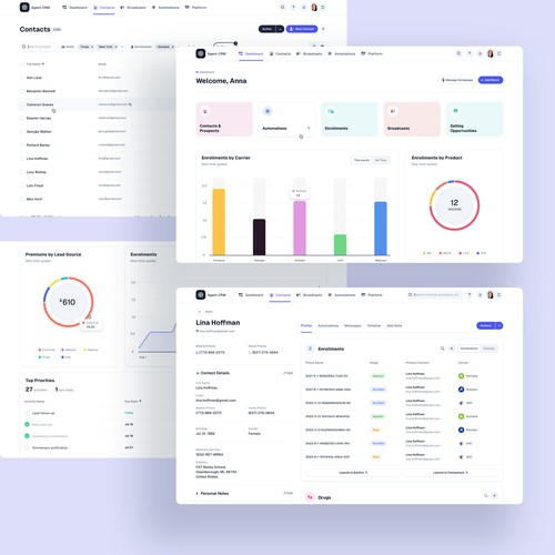 Modern CRM UI Redesign for Small Business