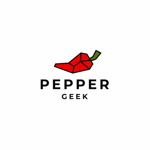 Polygonal line logo concept for Pepper Geek