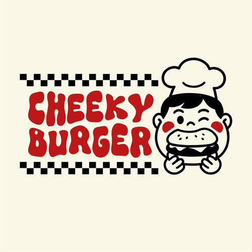 Playful Retro Logo for Cheeky Burger