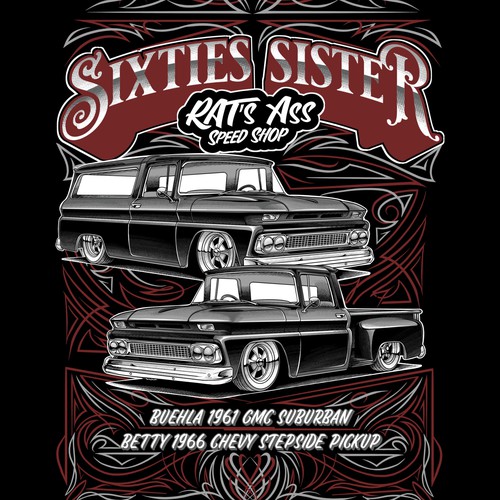 Retro car tshirt design