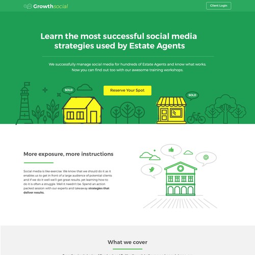 Illustrative and fun landing page design