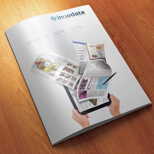 Clean, modern design for the cover of Innodata's new annual report