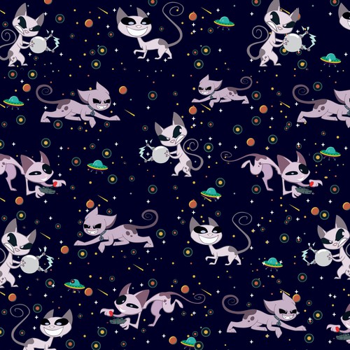 Alien Cat Pattern Design