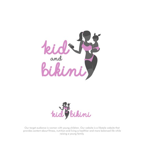 fun and modern logo for kid and bikini