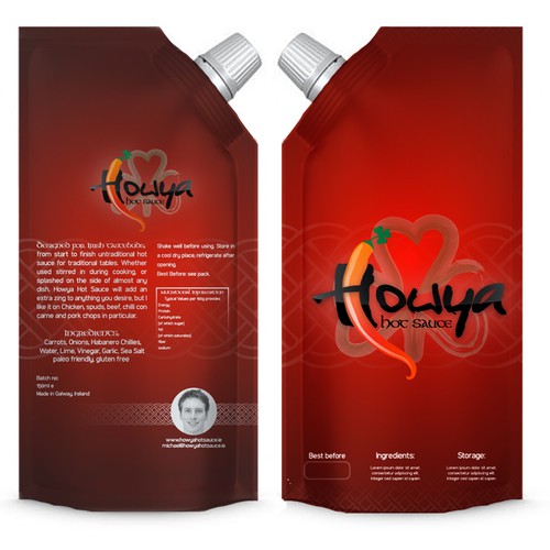 Create a label for Howya Hot Sauce company