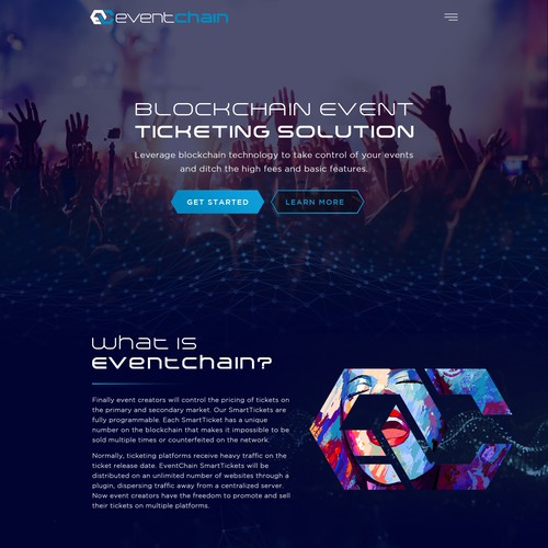 Blockchain Event Web Page Design 