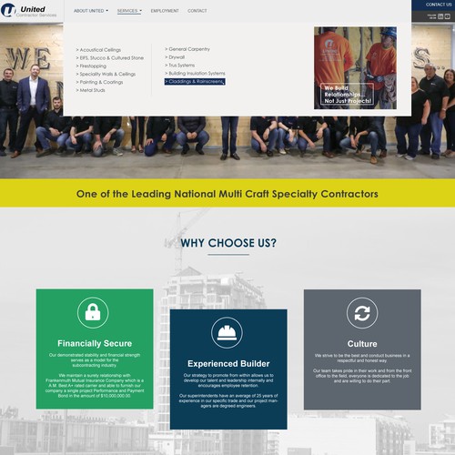 Homepage Images Design for United Contractor Services