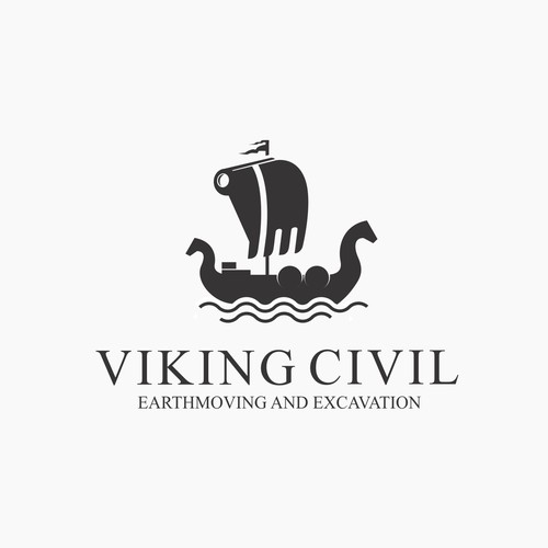 Dual meaning logo for viking and excavation company