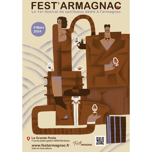 Poster for a festival dedicated to armagnac