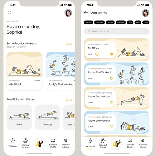 Fitness Mobile App Design