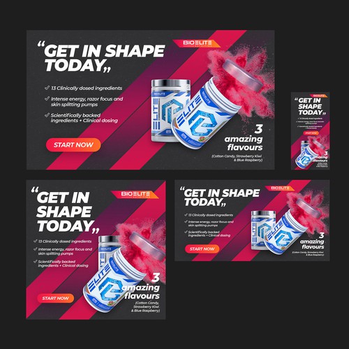 Brand new ELITE Pre-workout needs banners to spread the word!