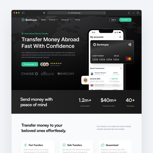Landing Page For Banking Startup
