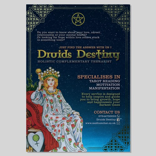 Pamflet design for Druids Destiny