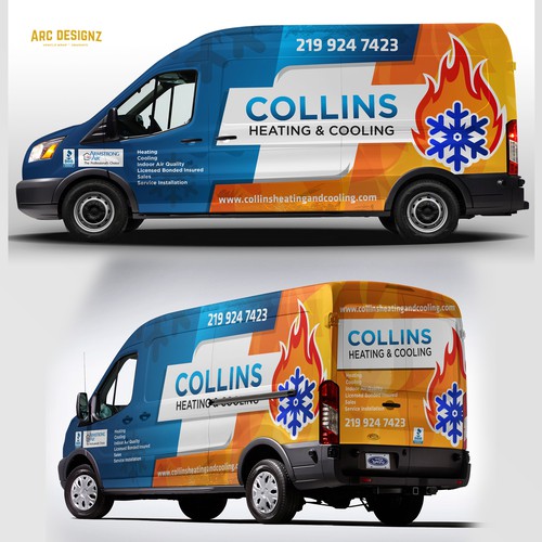 HVAC van wrap for colliins