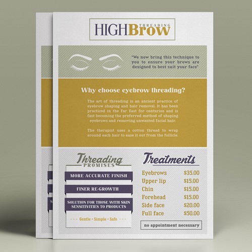 Logo & Flyer for High Brow Threading