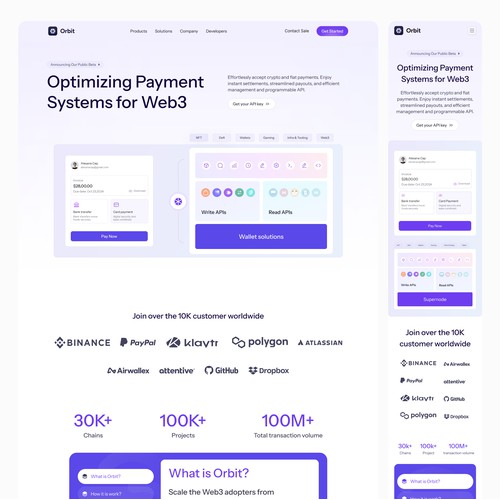 SaaS / Web3 Company Landing Page