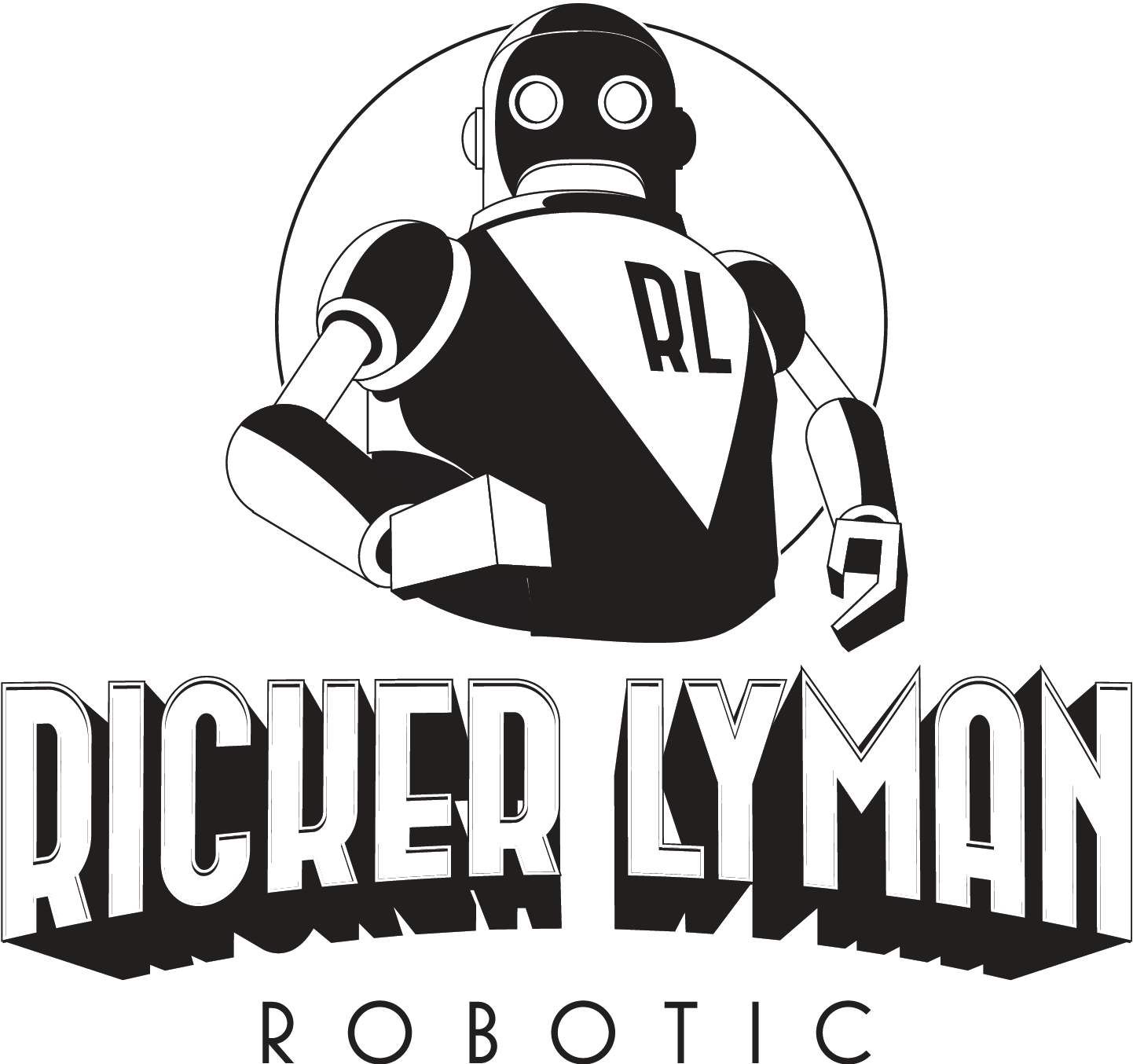 Ricker Lyman机器人需要一个复古的原子年龄徽标