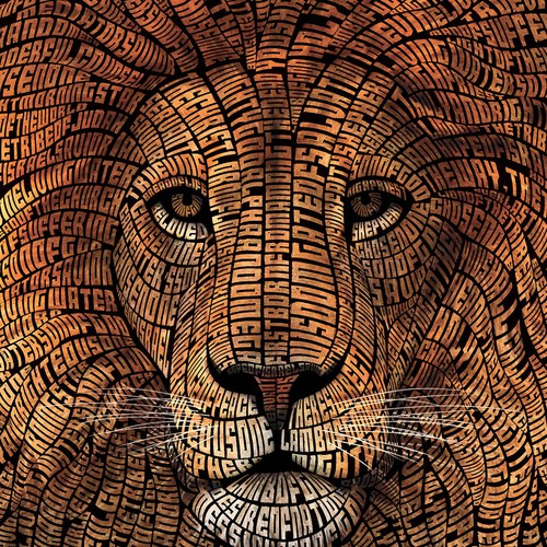 Typography Lion Illustration