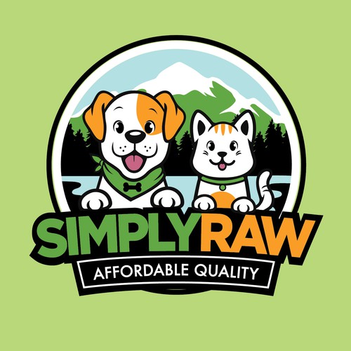 Create an catchy logo for a new Raw Pet food brand in NZ