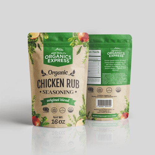 Chicken Rub Seasoning Packaging Design