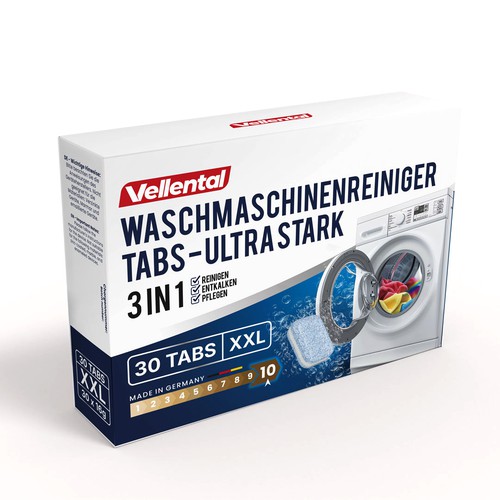 Packaging Design for Vellental Washing Machine Cleaner