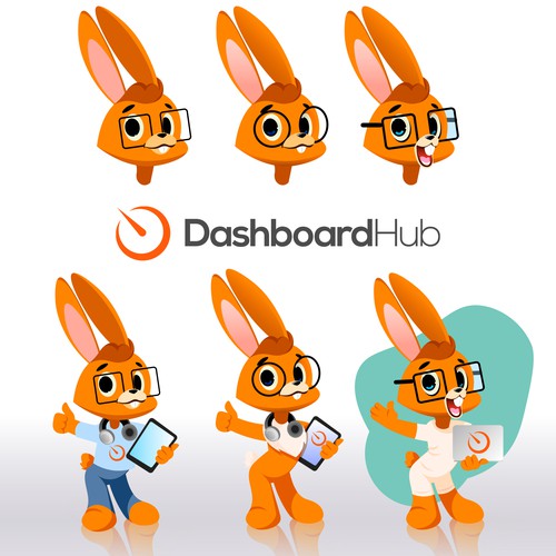 Cute geeky fun rabbit