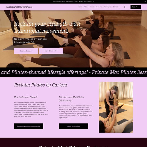 Reclaim Pilates by Carissa Design