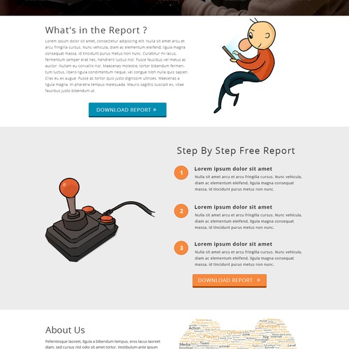 Create a landing page for a market research report (game industry)