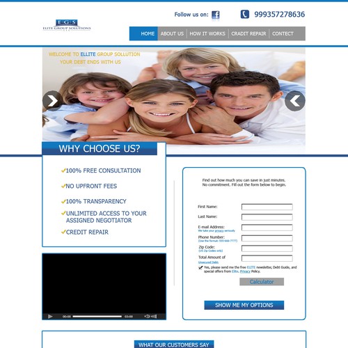 A professional Website for a Debt Settlement/Credit Repair Company ELITE GROUP SOLUTIONS