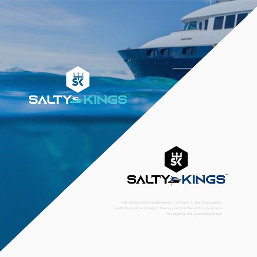 Logo for a boat charter company