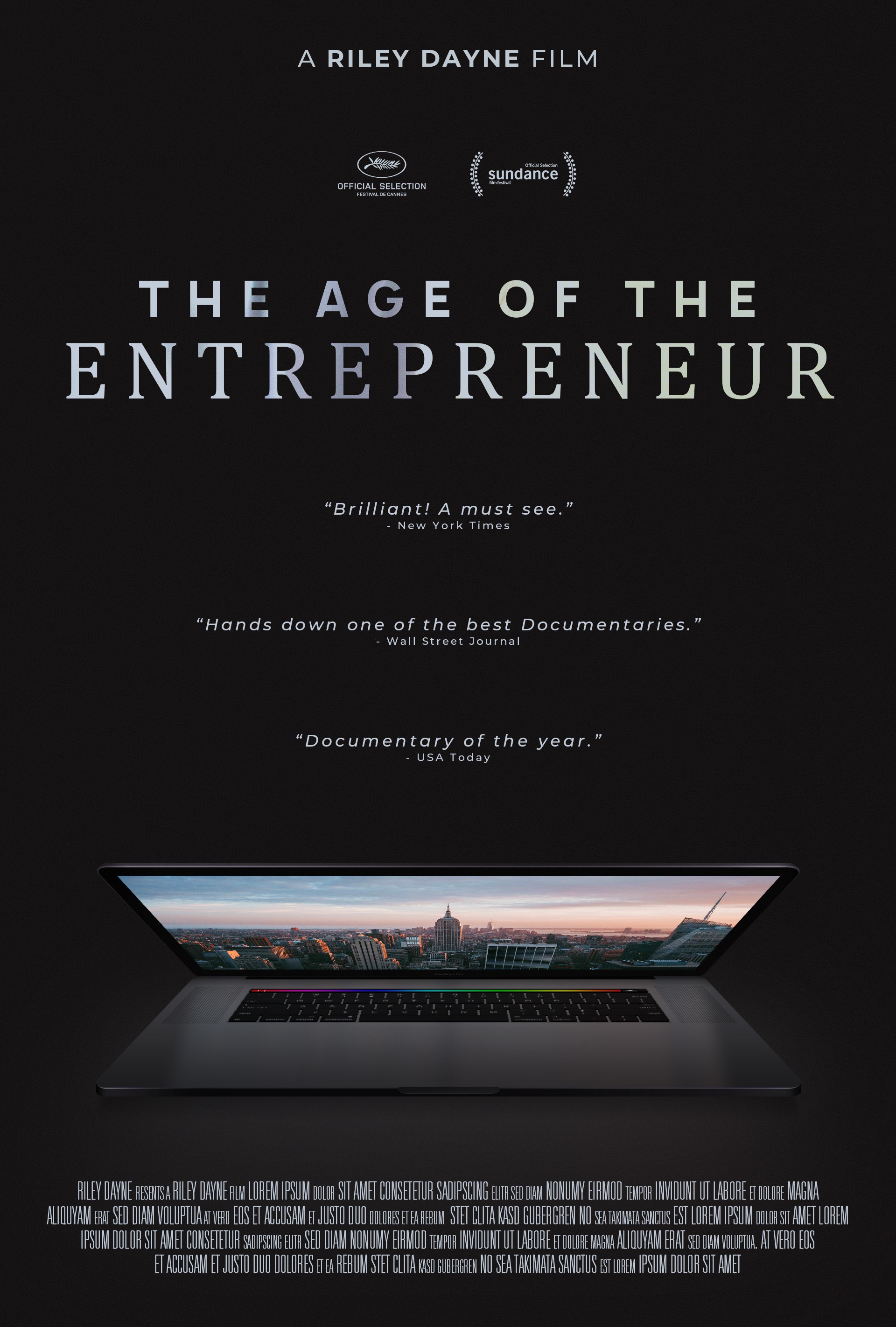 Documentary POSTER design for Age of the Entrepreneur!
