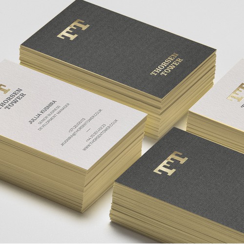 Business cards + golden foil