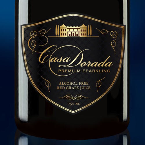 Luxurious, sophisticated, classic packaging design for sparkling wine! 🍾