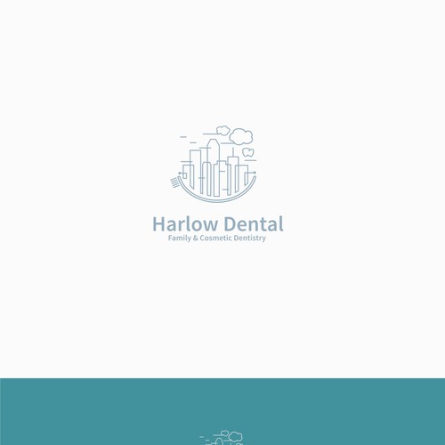 Dental city logo, monoline concept