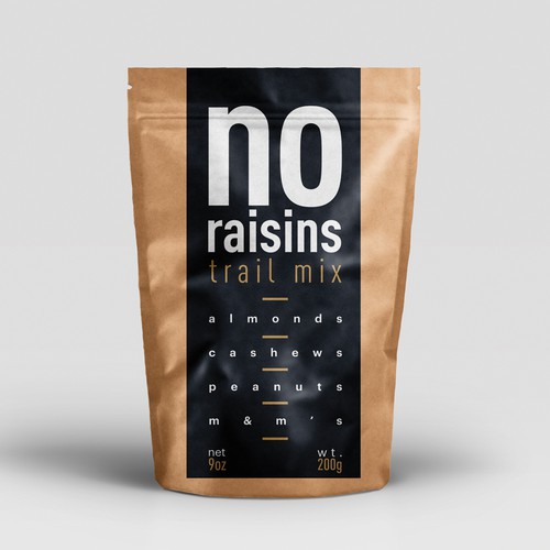Label design for a snack trail mix